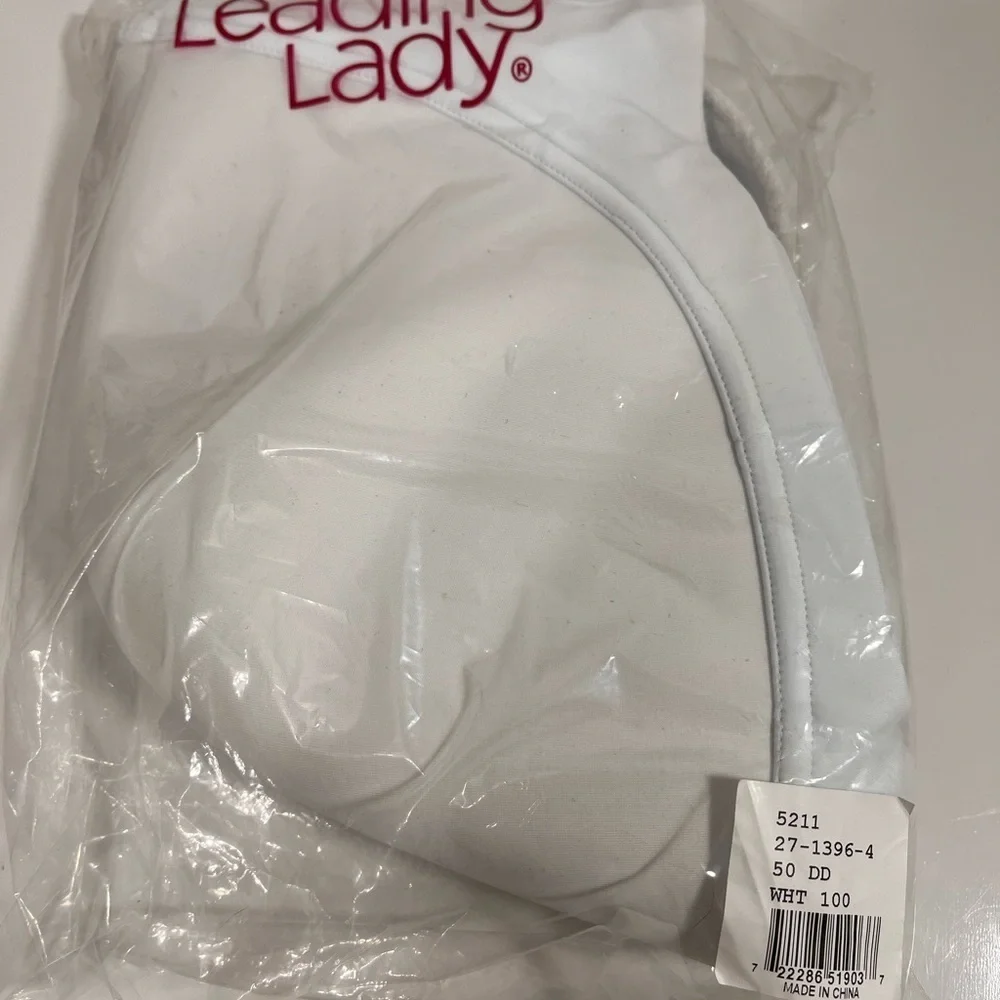 Leading Lady The Brigitte Full Coverage Padded Wirefree T-Shirt Bra White‎ 50DD